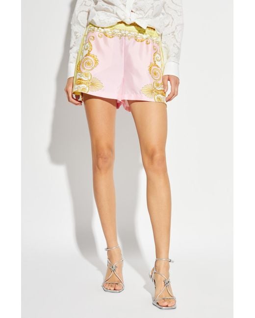 Versace Natural Pattern-Printed Elasticated-Waistband Shorts