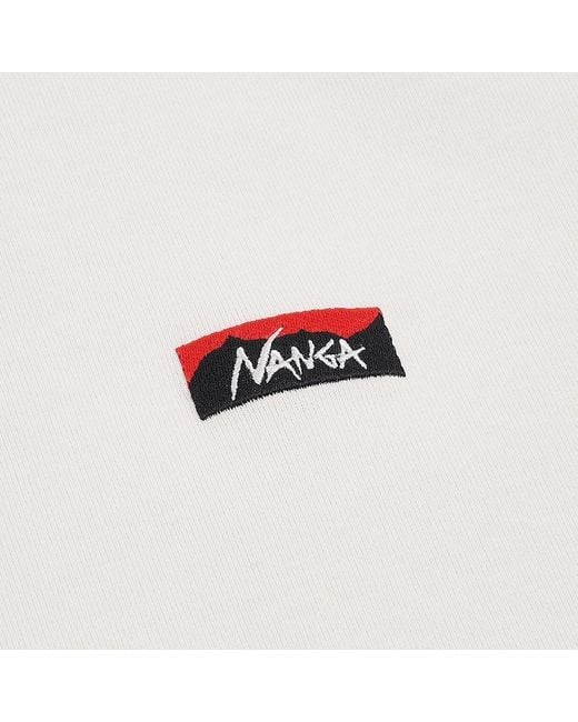 NANGA White Box Logo Embroidered T-Shirt for men