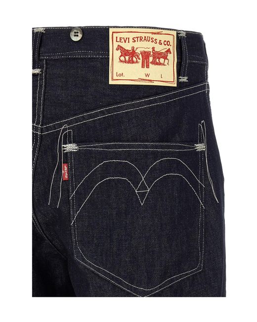 Junya Watanabe Blue X Levis Contrast-Stitch Straight-Leg Jeans for men