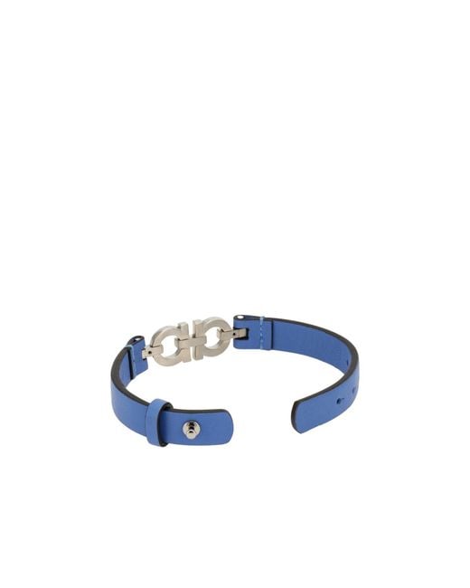 Ferragamo Blue Ferragamo Double Gancini Bracelet for men