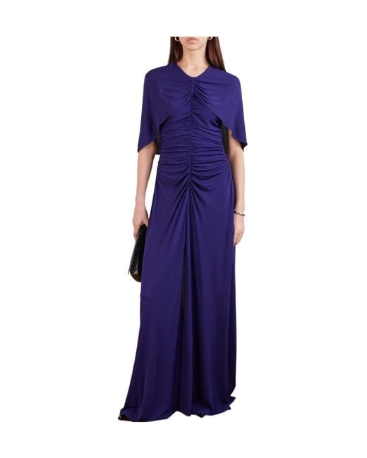 Kallmeyer Purple Cape-Effect Jersey Gown