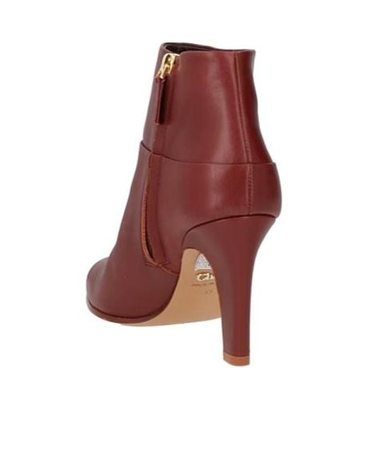 Chloé Brown Genuine Leather Round-Toe Ankle Boots