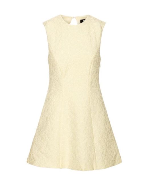 ROTATE BIRGER CHRISTENSEN Natural Embossed Sleeveless Dress