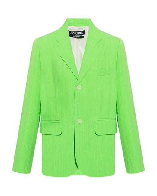 Jacquemus Green Single-Breasted Suit Jacket for men