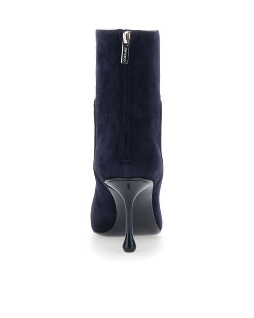 Jimmy Choo Blue Cycas Ab 80 High-Heeled Ankle Boots