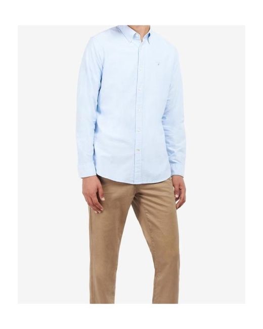 Barbour Blue Button-Down Plain Shirt for men