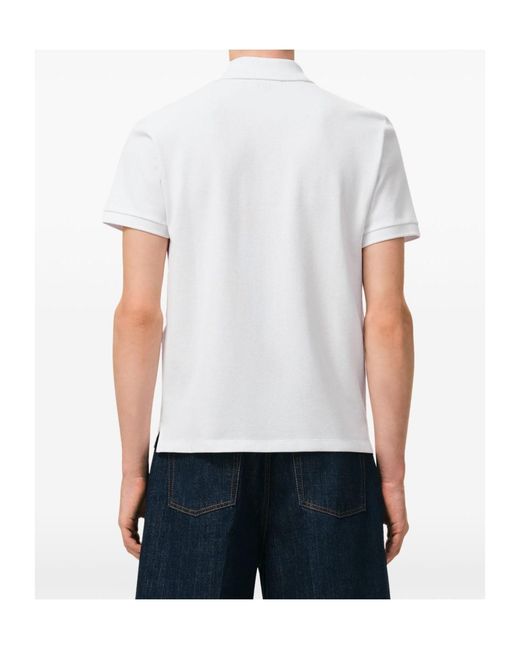 AMI White Ami Logo Embroidered Short Sleeved Polo Shirt for men