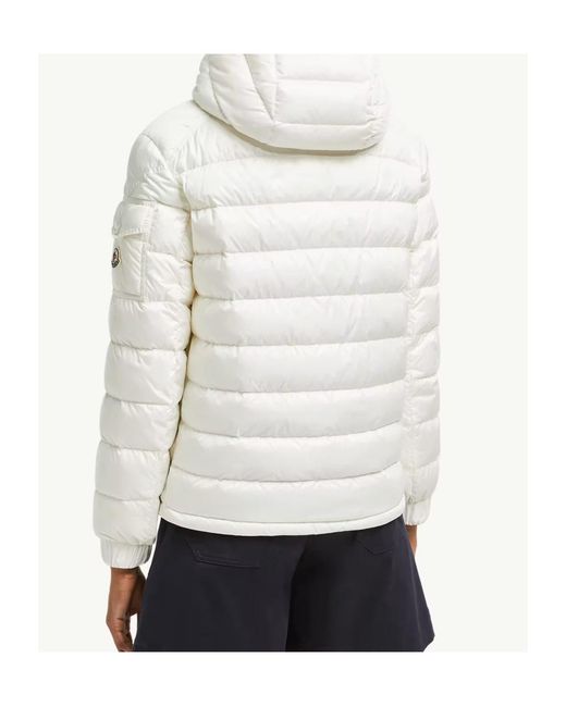 Moncler White Dalles Hooded Short Padded Jacket