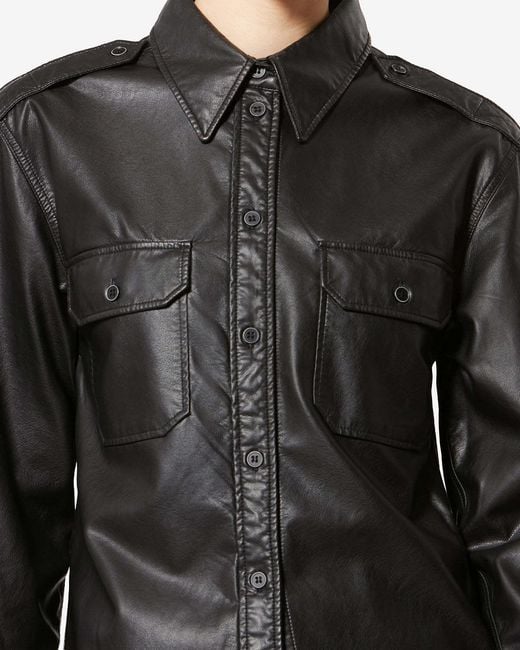 Isabel Marant Black Isabel Marant Étoile Noee Faux Leather Shirt