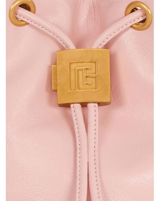 Balmain Pink Mini Pulse Bucket Bag