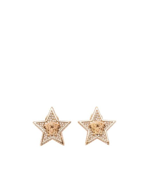 Versace Multicolor Embellished Star Earrings