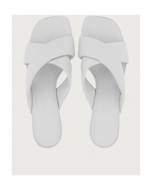Ferragamo White Logo High-Heeled Sandals