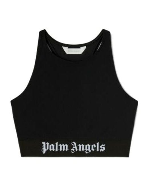 Palm Angels Black Solid Color Tank Top