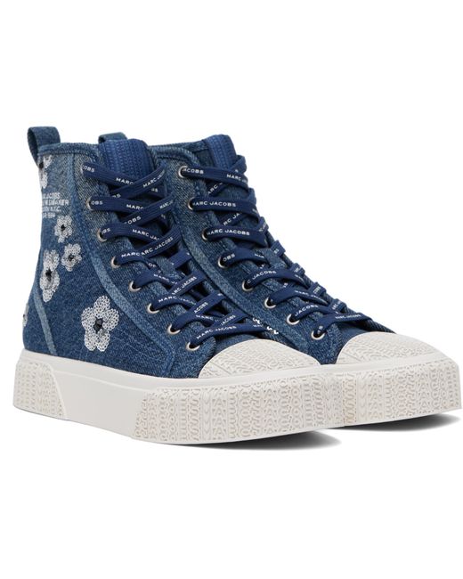 Marc Jacobs Blue Denim High-Top Sneakers