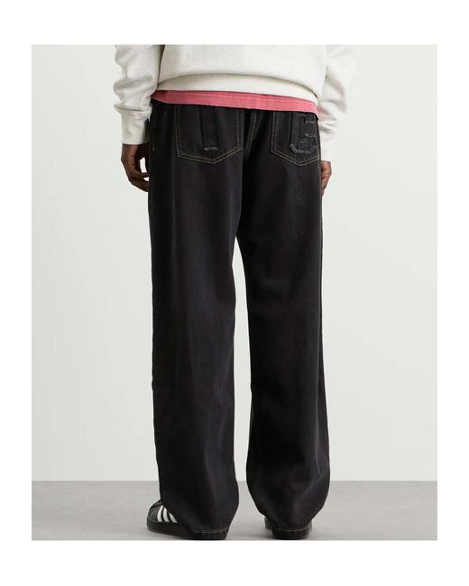 ICECREAM Black Running Dog Appliqué Jeans for men