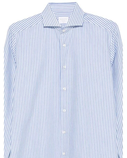 Xacus Blue Striped Cotton Shirt for men
