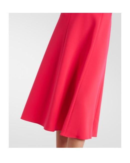 Carolina Herrera Red Bow-Detail Crêpe Midi Dress