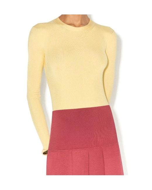 Alaïa Yellow Alaïa Ribbed Knit Top
