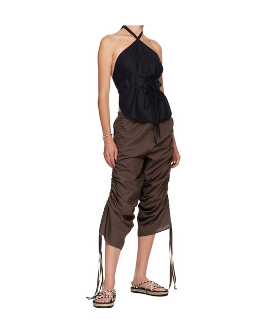 Baserange Gray Lace-Up Casual Pants