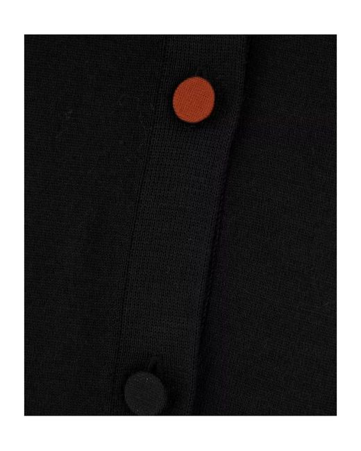 Paul Smith Black Contrast-Button V-Neck Cardigan