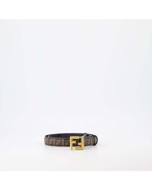 Fendi White Logo Detailed Buckled Belt