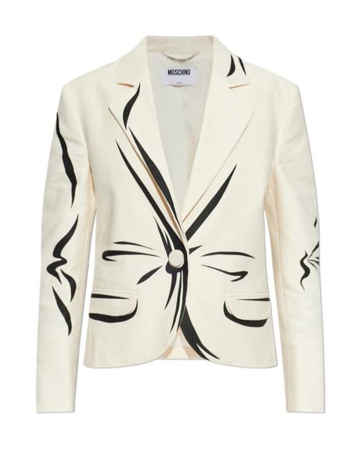 Moschino White Printed Cloth Jacket