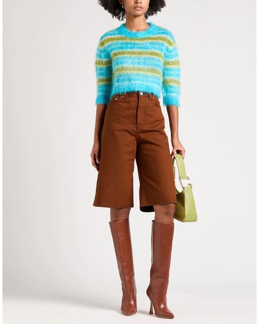 Marni Blue Intarsia-Knit Jumper
