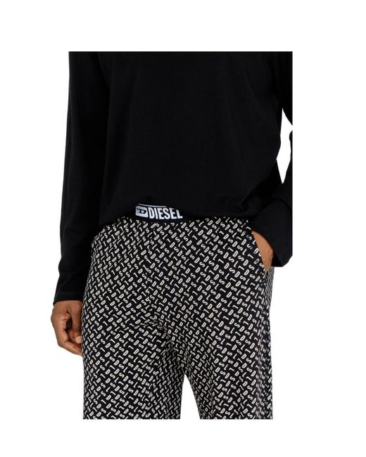 DIESEL Black Nolan Logo Print Pyjamas for men