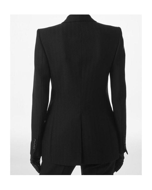 Tom Ford Black Sharp Herringbone Double Breasted Jacket