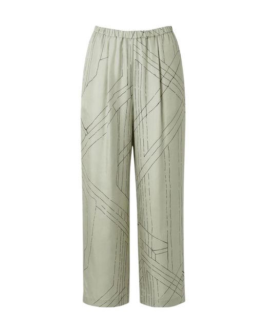Alysi Green Casual Pants With Elastic Waist