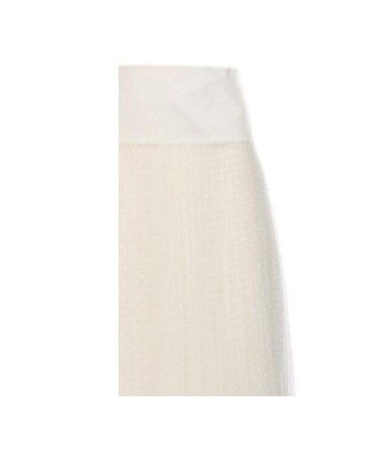 Dior White Mid-Length Pleated Skirt