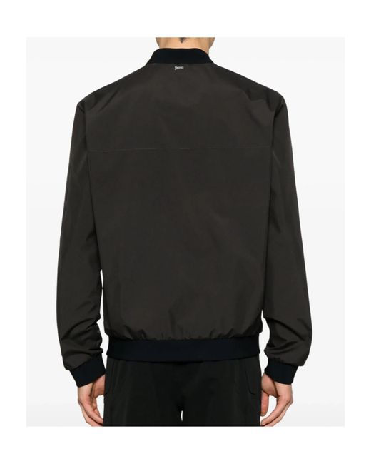 Herno Black Lightweight Bomber Jacket for men