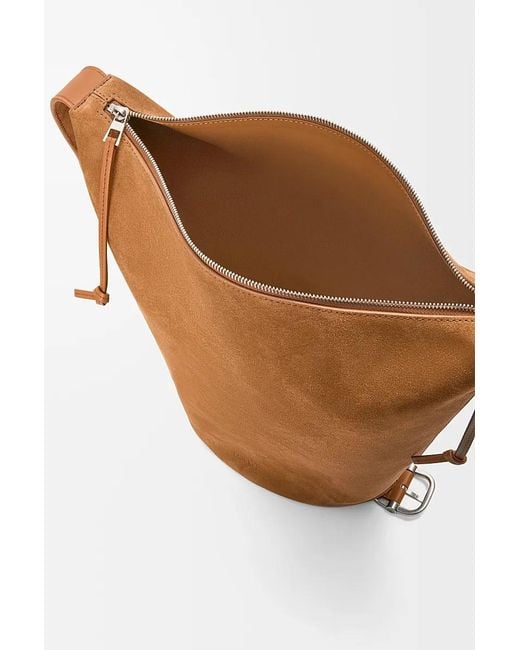 Loewe Brown Loop Buckle-Detail Suede Shoulder Bag for men