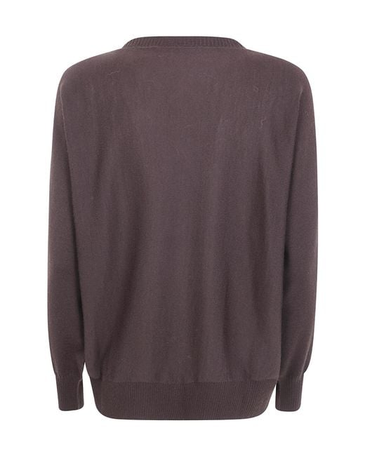 D.exterior Brown Crew-Neck Knit Sweater