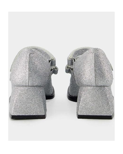 NODALETO White Bulla Bacara Glitter-Detailed Pumps