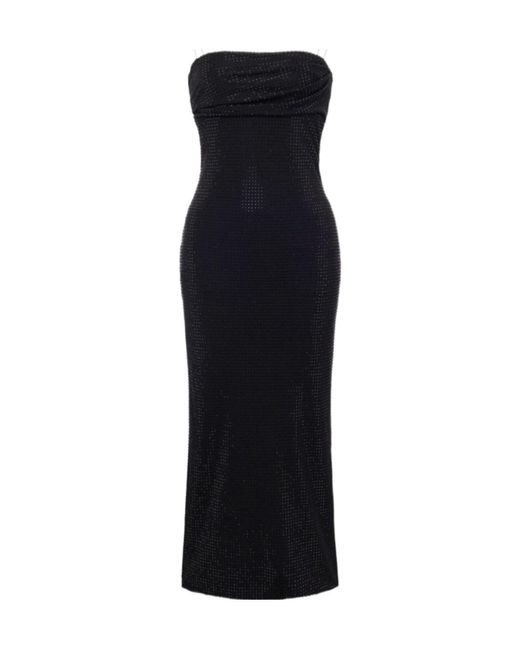 Philosophy Di Lorenzo Serafini Black Embellished Square Neck Midi Dress