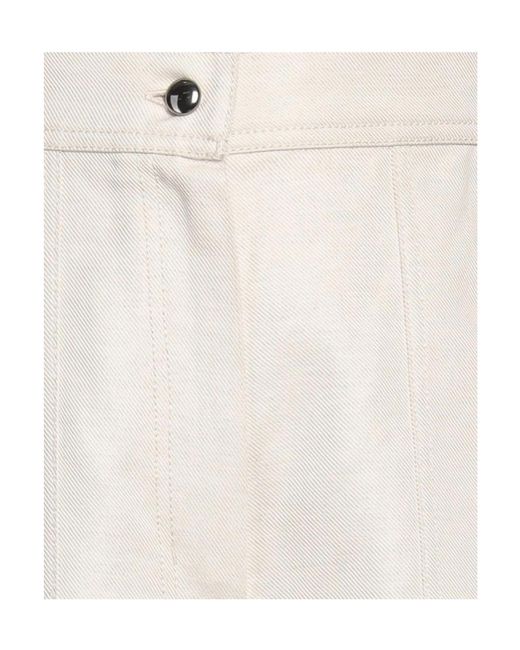 Max Mara White Plain Colour Casual Trousers
