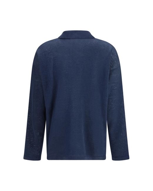 Max Mara Blue Collared Buttoned Cardigan