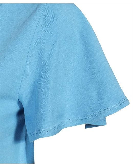 Weekend by Maxmara Blue V-Neck Short-Sleeve T-Shirt