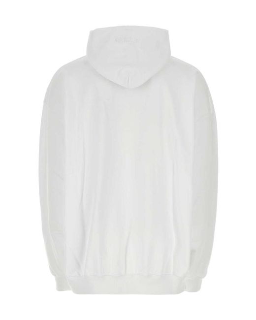 Vetements White Logo-Print Hoodie for men