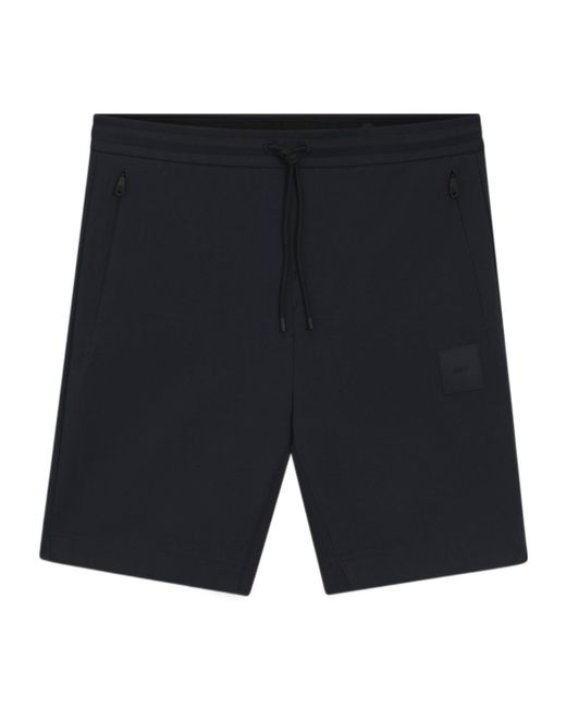 Boss Blue Logo-Patch Shorts for men
