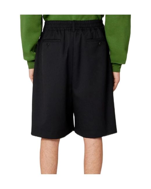 AMI Black Ami De Coeur Knee-Length Track Shorts for men