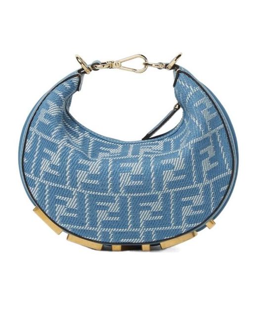 Fendi Blue Graphy Mini Shoulder Bag