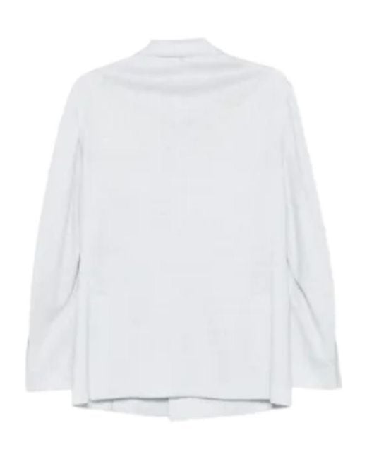 Eleventy White Double-Breasted Suit Jacket for men