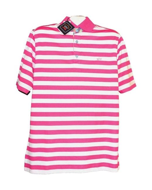 Paul & Shark Pink Pull-Down Short-Sleeved Polo Shirt for men