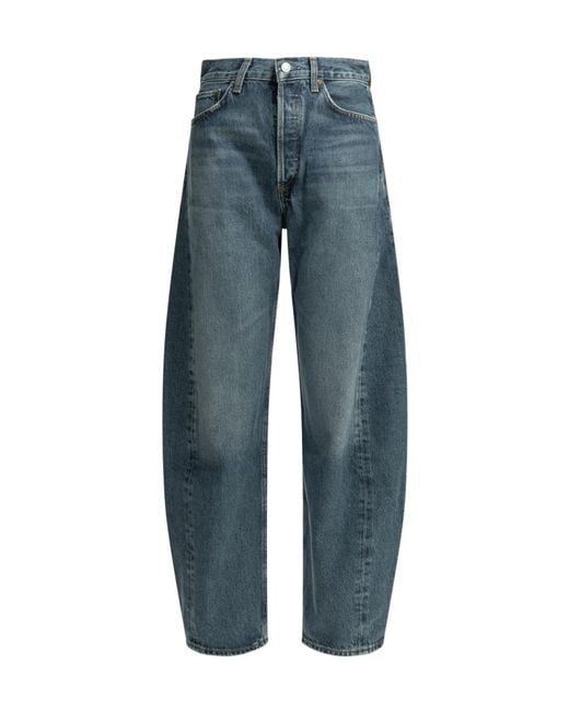 Agolde Blue Wide-Leg Jeans