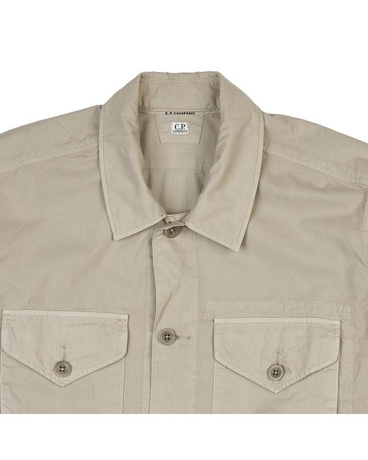 C P Company Natural Lens-Detail Cotton Shirt for men