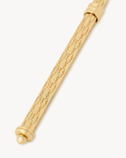Saint Laurent White Metal Necklace Shaped Like A Cocktail Stirrer for men