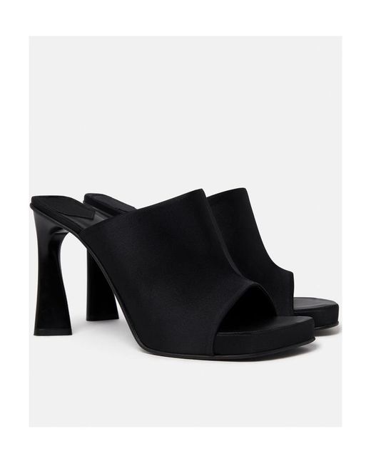 Stella McCartney Black Muller Shoes With Square Head And High Heels