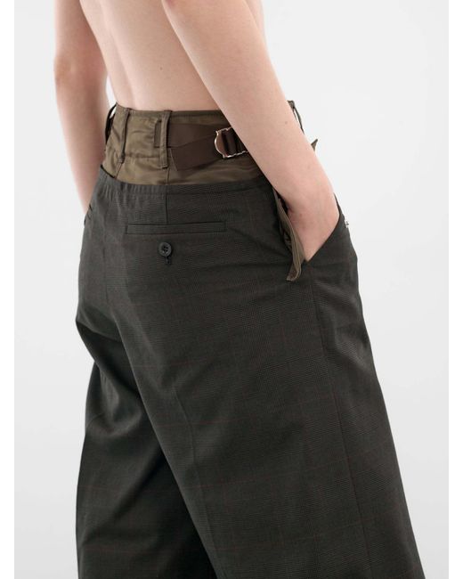 Sacai Black Patchwork Design Casual Pants